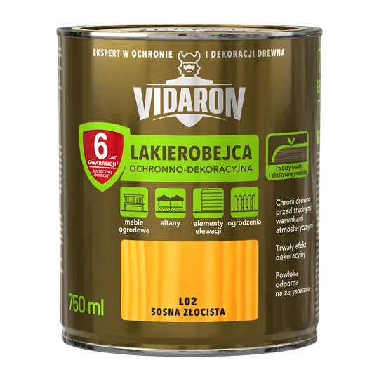 Lakova lazúra VIDARON L02 zlatá borovica 0,75L