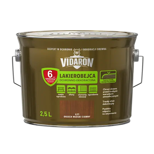 Lakova lazúra VIDARON L21 orech vlašsky tmavy 2,5l