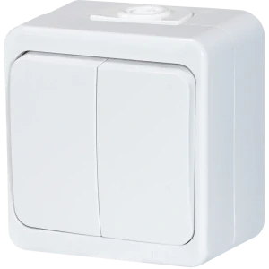 Vypinač dvojitý biely S 10A 250V SMART ABEX IP 44