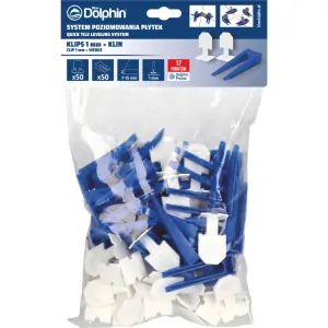 Systém vyrovnávania dlaždíc mix biely 1mm 50klin+50klips