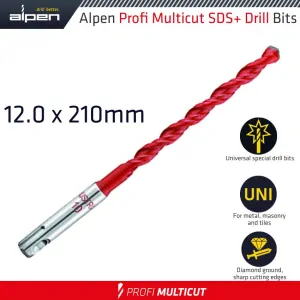 Vrták Alpen Profi Multicut SDS plus 12x210mm