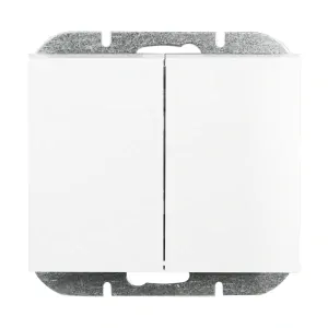 Biely podsvietený dvojitý vypínač 10A 250V ONYX 