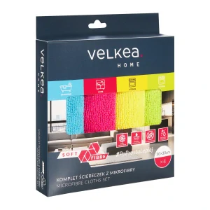 Sada 4 univerzálnych utierok z mikrovlákna Soft Fiber 30 x 30cm VELKEA