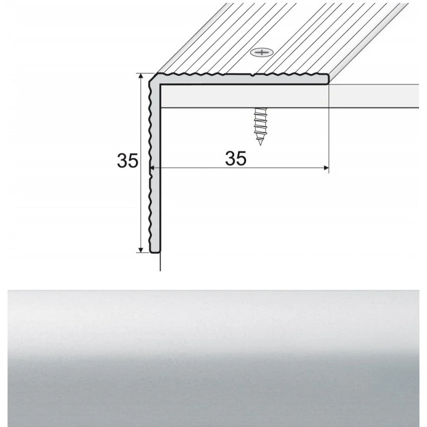 Rohová lišta A34 Strieborná 90cm