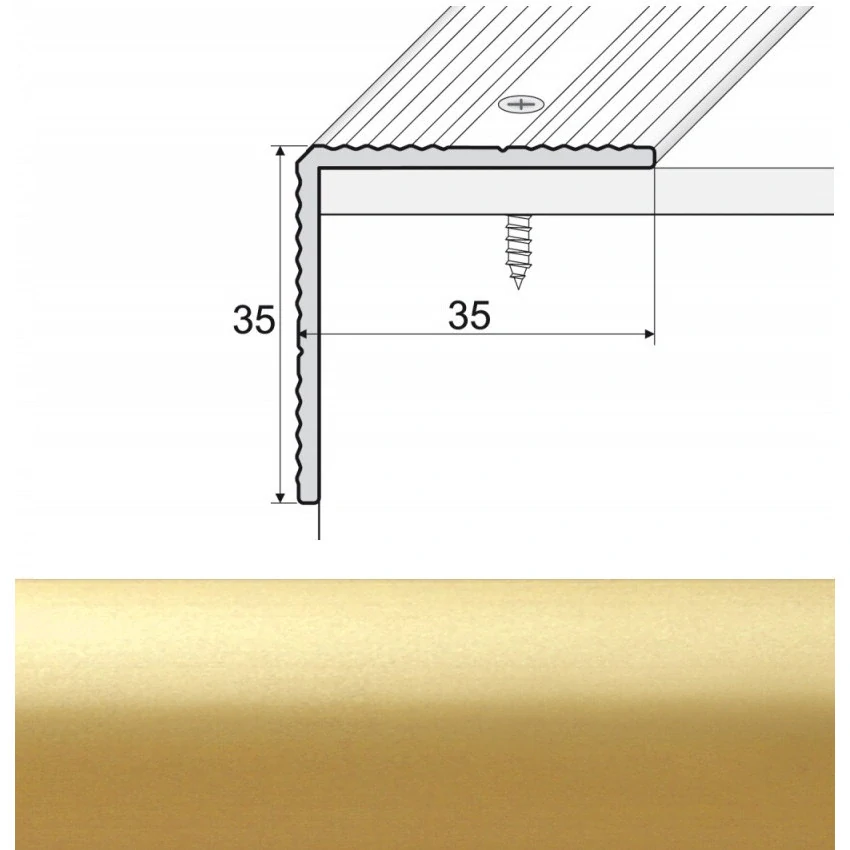 Rohová lišta A34 Zlatá 90cm