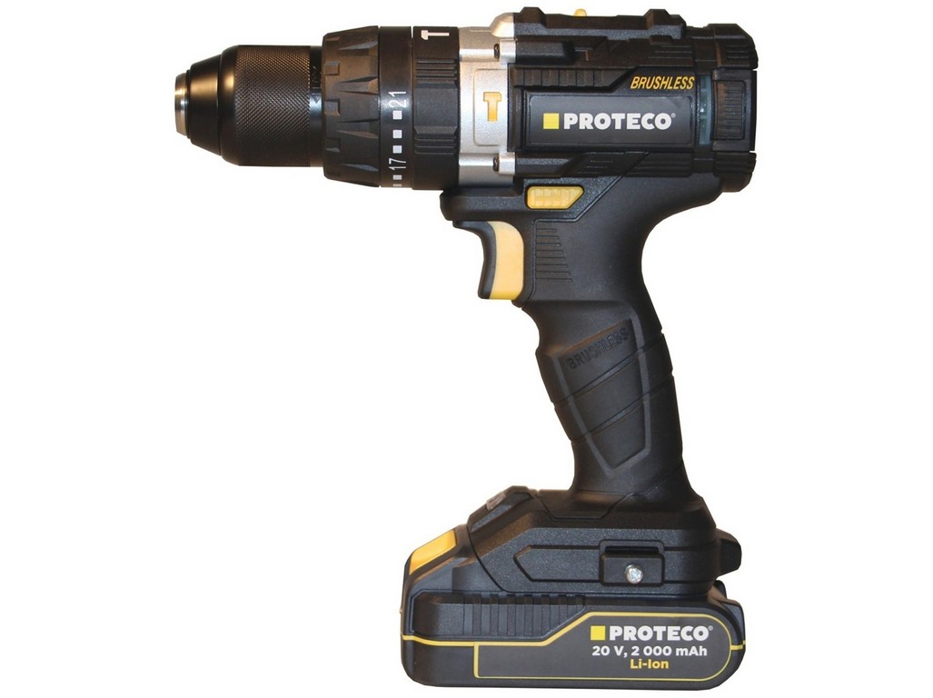 Akumulátorová vŕtačka s príklepom-Proteco-2-13mm-20V