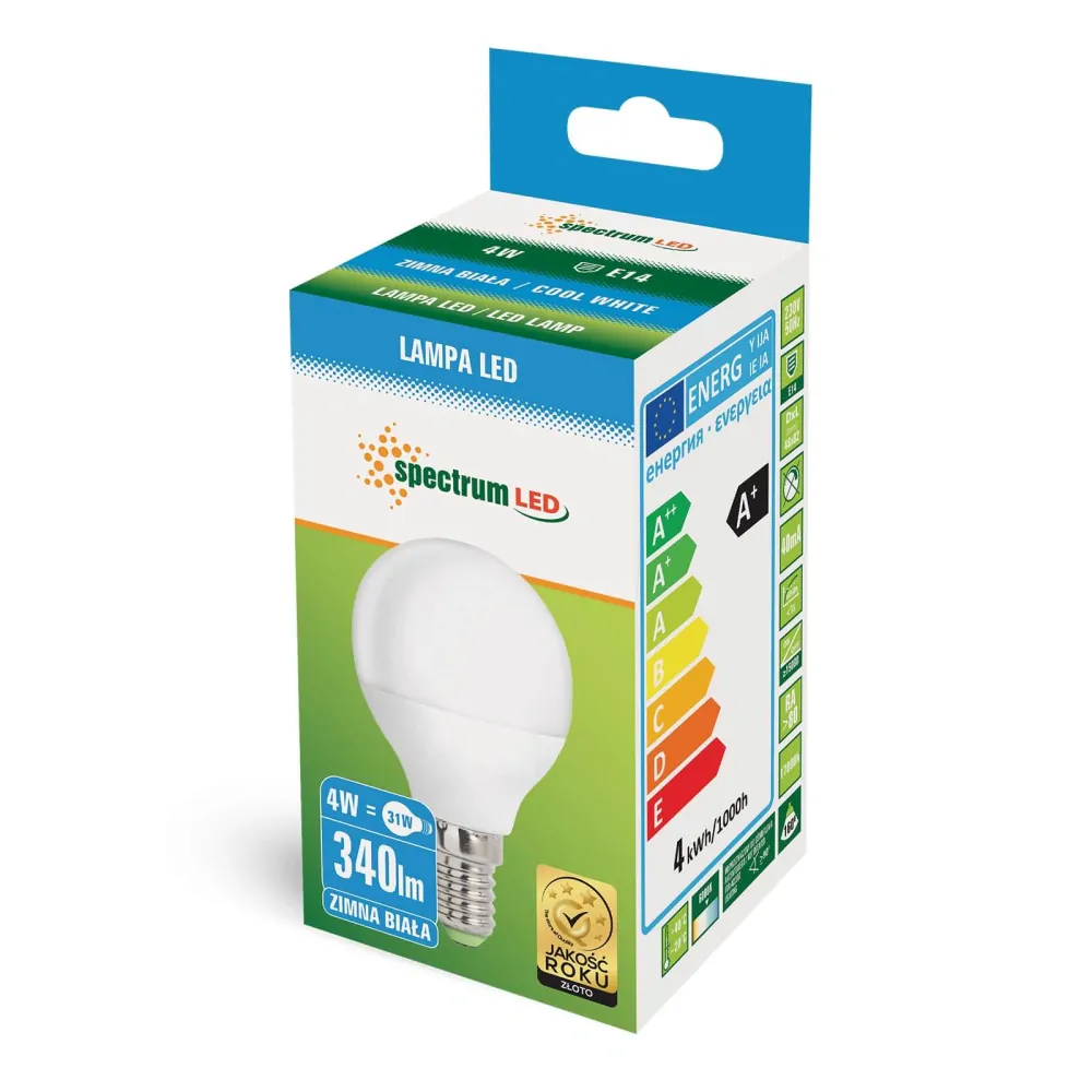 Led žiarovka E14 LED 4W CW SPEKTRUM 230V