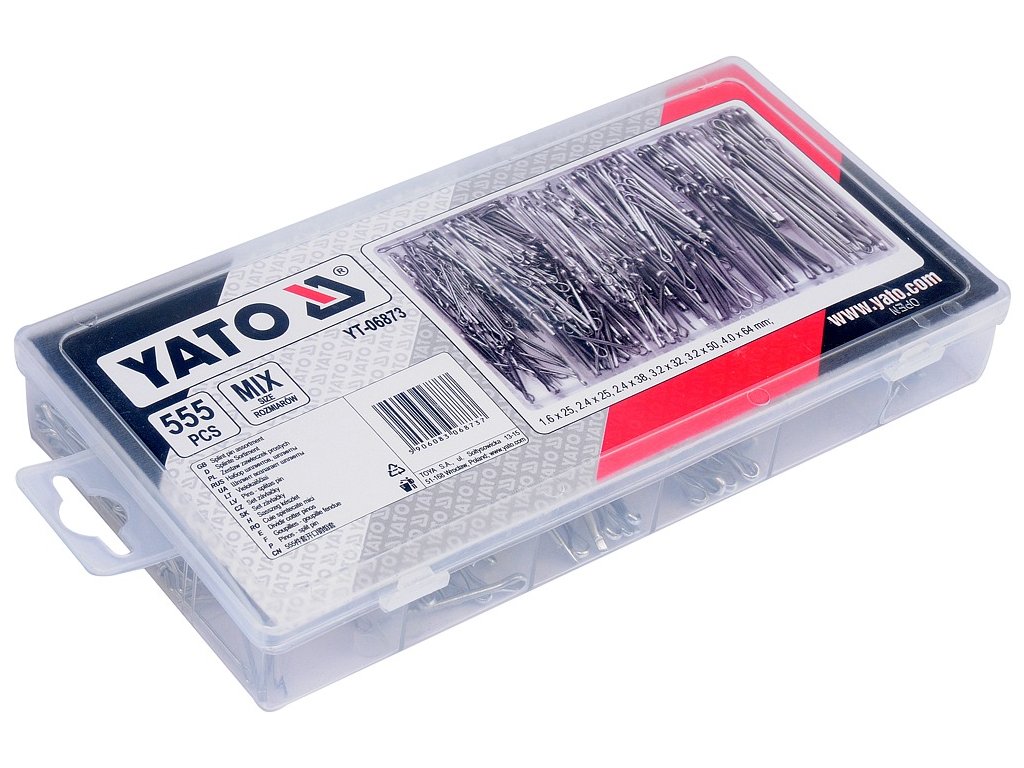 Sada závlačiek R-01 – R-06, 555ks YATO