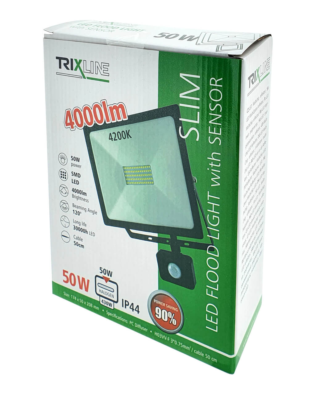 LED FLOOD Reflektor TRIXLINE s pohybovým senzorom-50W