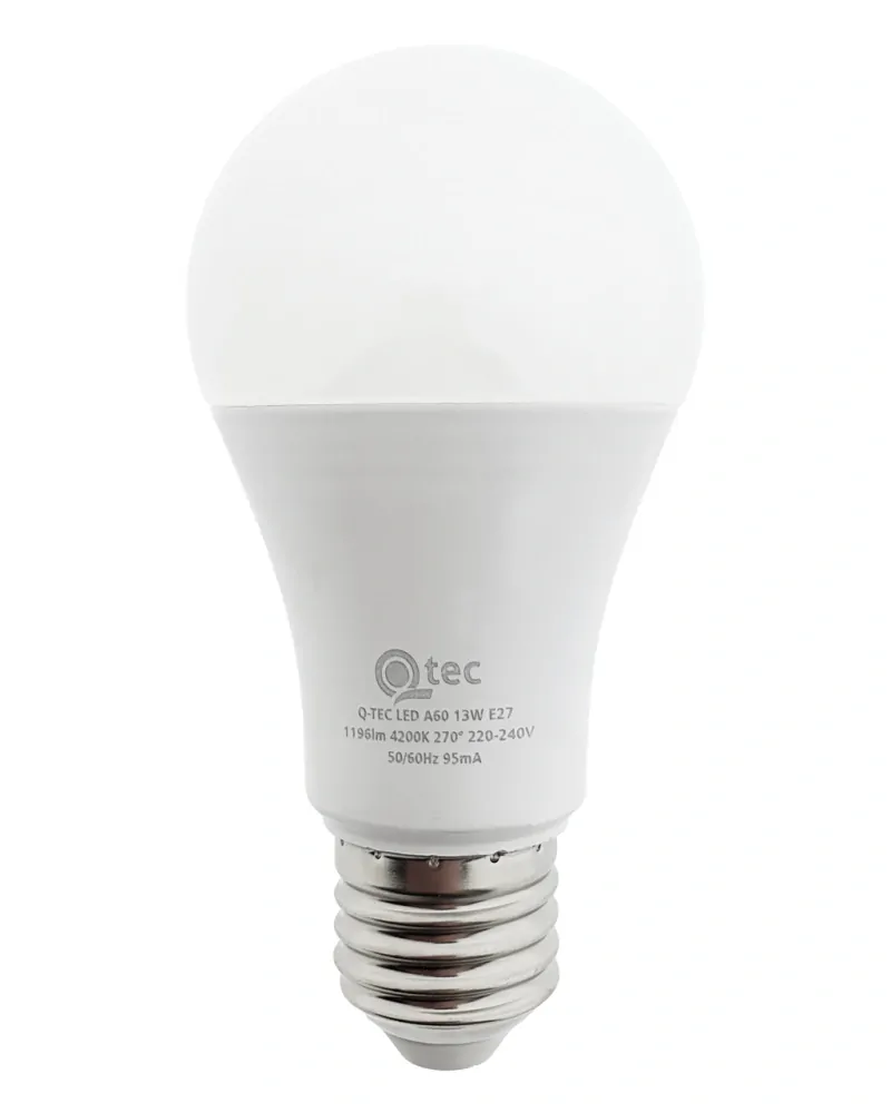 LED žiarovka Qtec 13W A60 E27 4200K