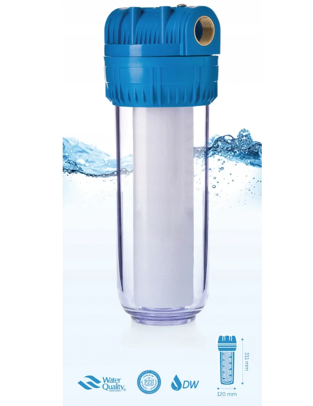 Jednostupňový filter na vodu Blue 3/4 palcový z mechanickou vložkou