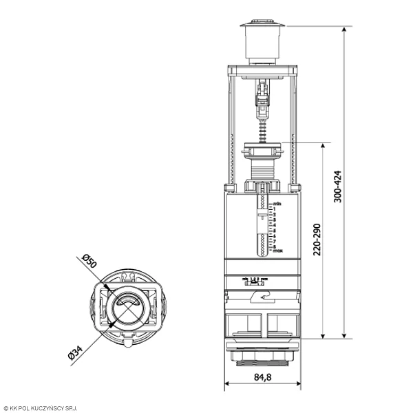Dvojfunkčný vypúšťací ventil DUO MAX