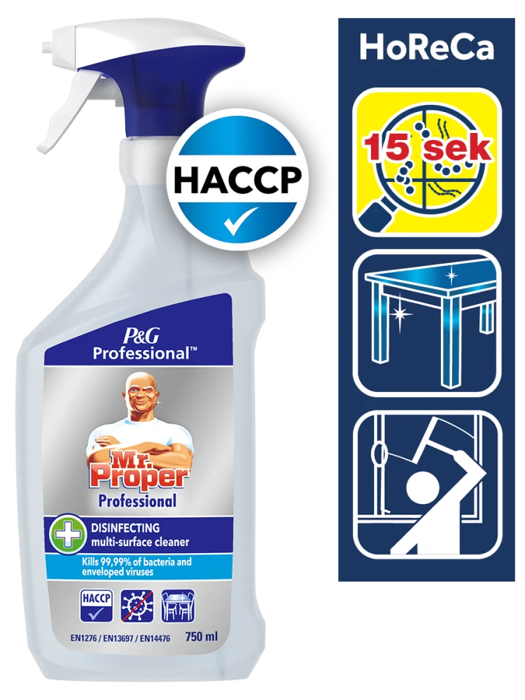 Mr. Proper Professional dezinfekčný čistiaci prostriedok 3v1 750ml