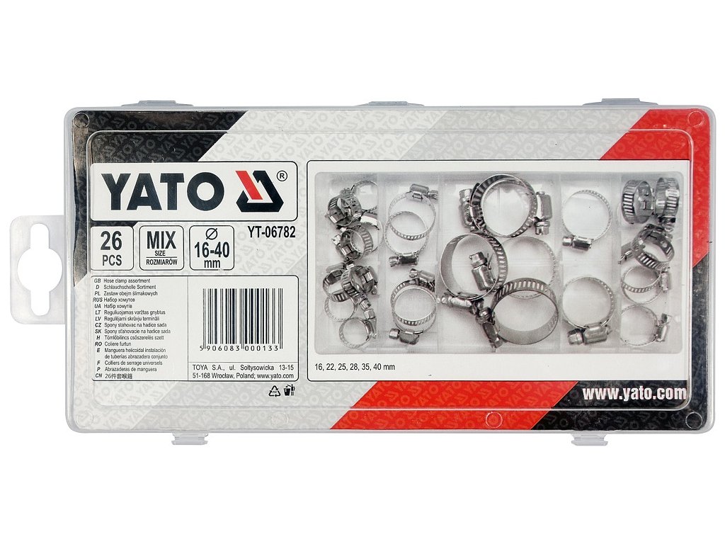 Sada hadicových spon 26ks YATO