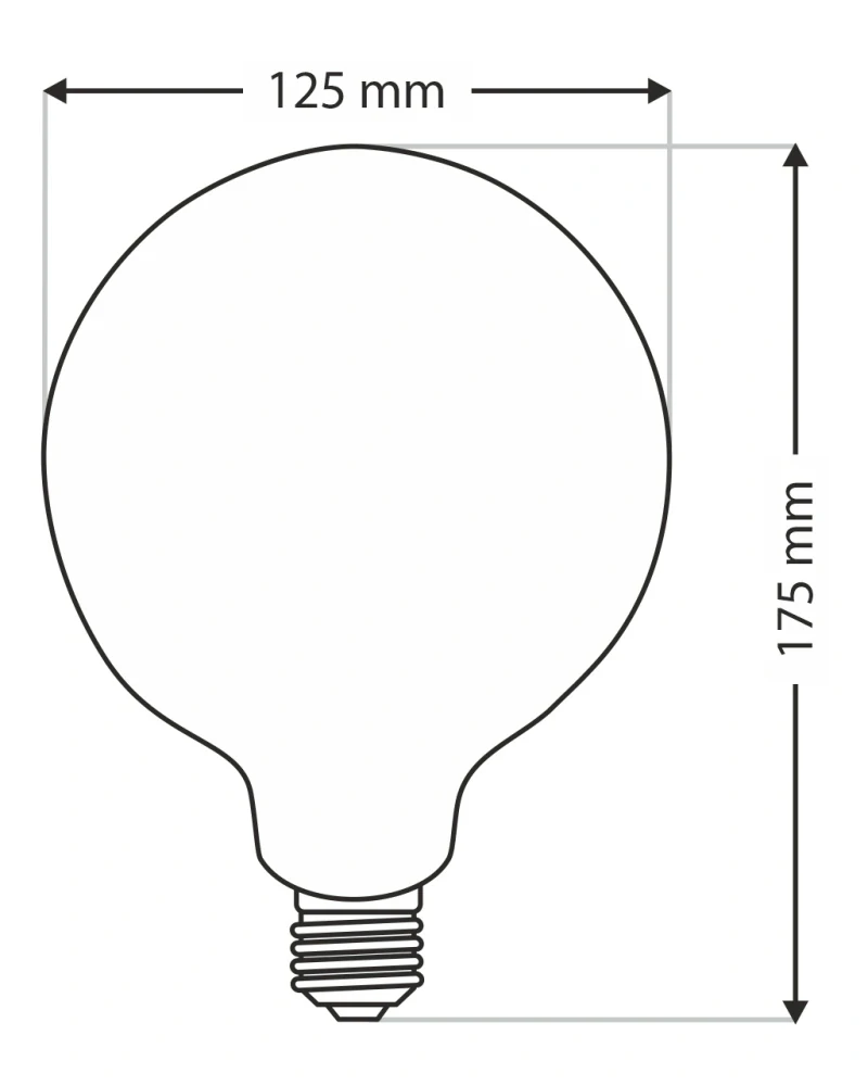 Dekoračná LED žiarovka FILAMENT Trixline G-125, 10W