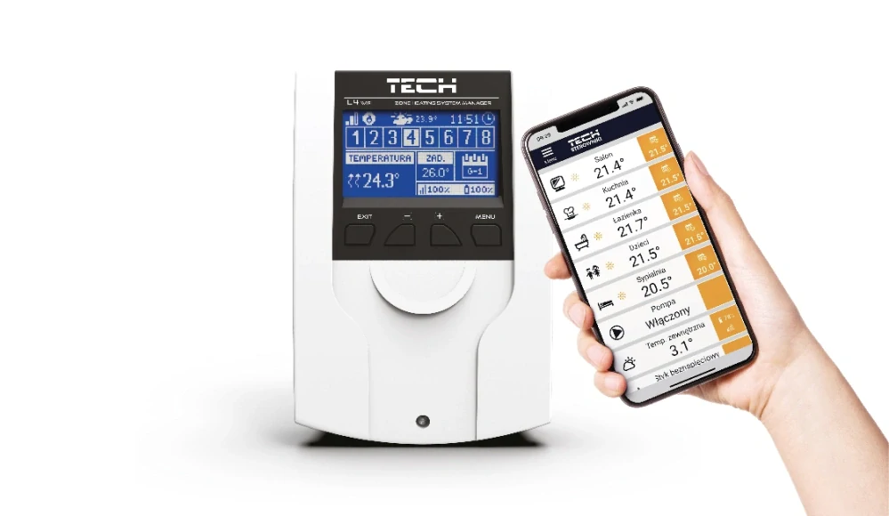 Ovladač regulátora miešacieho ventilu a obehového čerpadla EU-L-4 WiFi