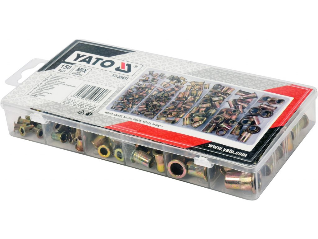Sada ocelových nýtovacích matic M3-M10 150ks