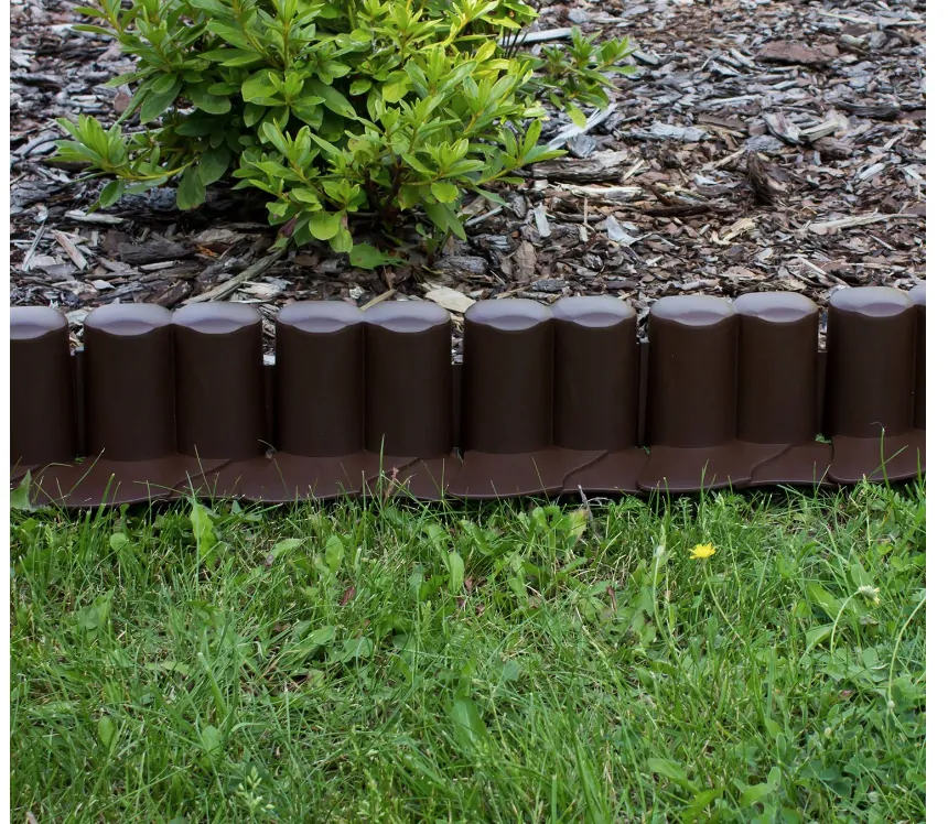 Plastová záhradná palisada Prosperplast 302cm x 10cm hnedá