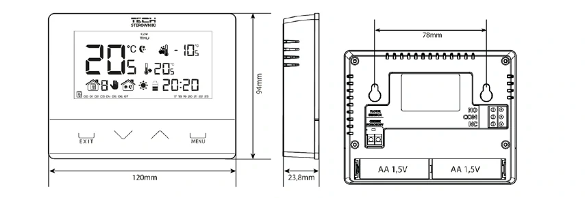 Drôtový dvojpolohový izbový regulátor CS-292v3