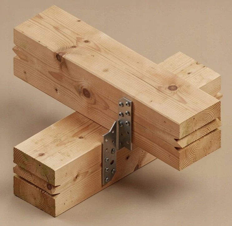 Spojka väznice krokvy-210mm-40x40x2mm Pravá
