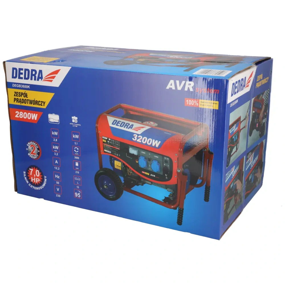 Generátor - elektrocentrála 3,2kW DEDRA DEGB3600K