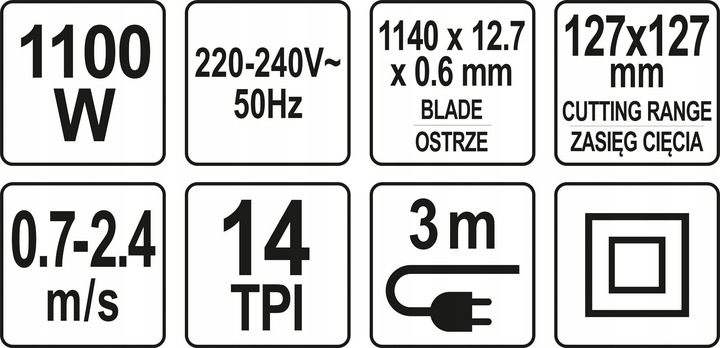 Kompaktna pásova píla na rezanie ocele 1100W YATO