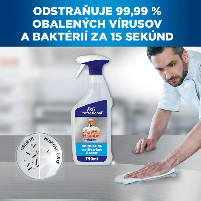 Mr. Proper Professional dezinfekčný čistiaci prostriedok 3v1 750ml
