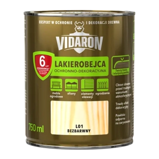 Lakova lazúra VIDARON L01 bezfarebná 0,75l